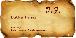 Dutka Fanni névjegykártya