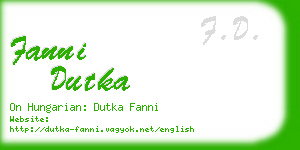 fanni dutka business card